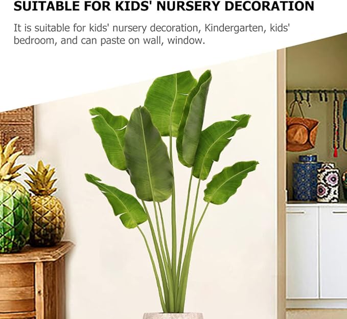 VOSAREA Green Plant Wall Decal Peel and Stick – 3D Realistic Potted Plant Wall Sticker – Removable Waterproof Greenery Stickers & Murals for Bedroom Living Room Office (35.37X15.72Inch) - Image 6