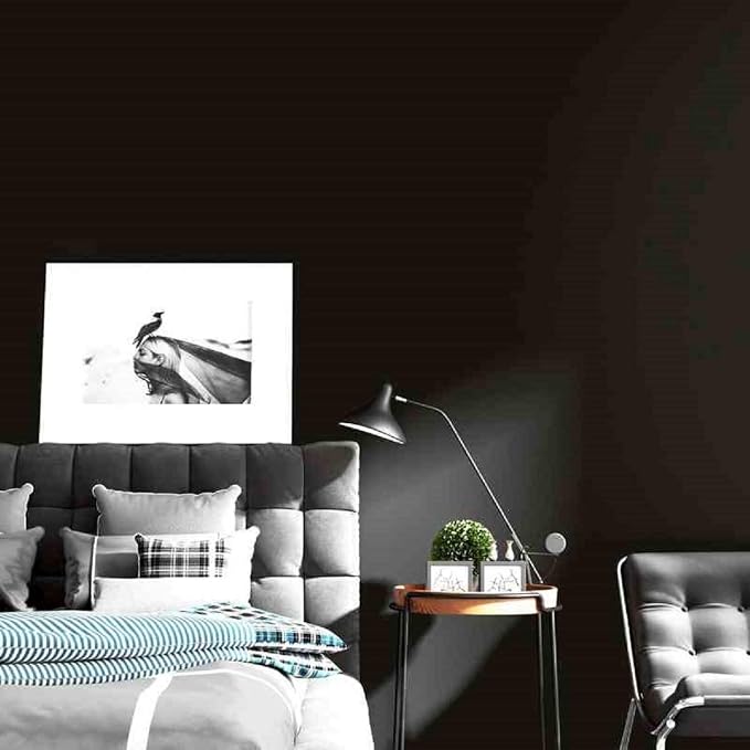 23.6 in x 236.2 in Black Wallpaper Black Peel and Stick Wallpaper | Soild Matte Textured Self Adhesive Removable Vinyl Film Paper for Cabinets Countertops Wall Decoration Coverings - Image 7