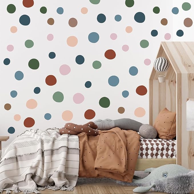 300 Pcs Unique Removable Boho Earth Tone Dot Vinyl Wall Decals Set | 10 Sheets Waterproof Peel & Stick Matte Circle Stickers for Bedroom, Living Room & Accent Wall Decor(Mixed Size 1.2–2 in) - Image 6