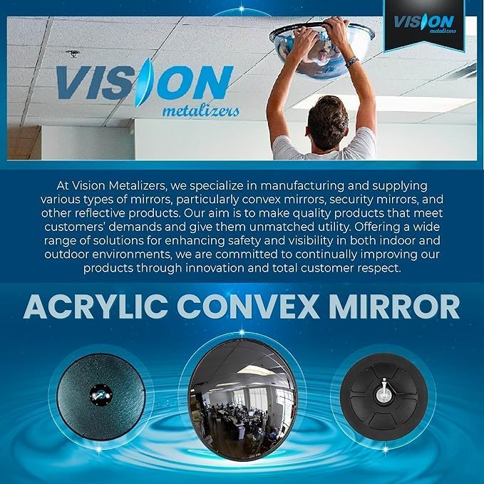 30" Outdoor Acrylic Round Convex Mirror, Security Mirror for Retail Stores, Warehouses, Driveways, and Parking Lots, Acrylic Mirror for Blind Spots and High-Traffic Areas - Image 4