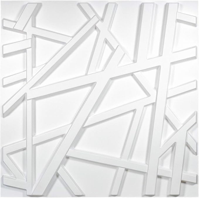 Art3d Decorative 3D PVC Wall Panel for Interior Décor, 12-Pack 19.7 x 19.7 in., 32 Square Feet, Stripes by Art3d