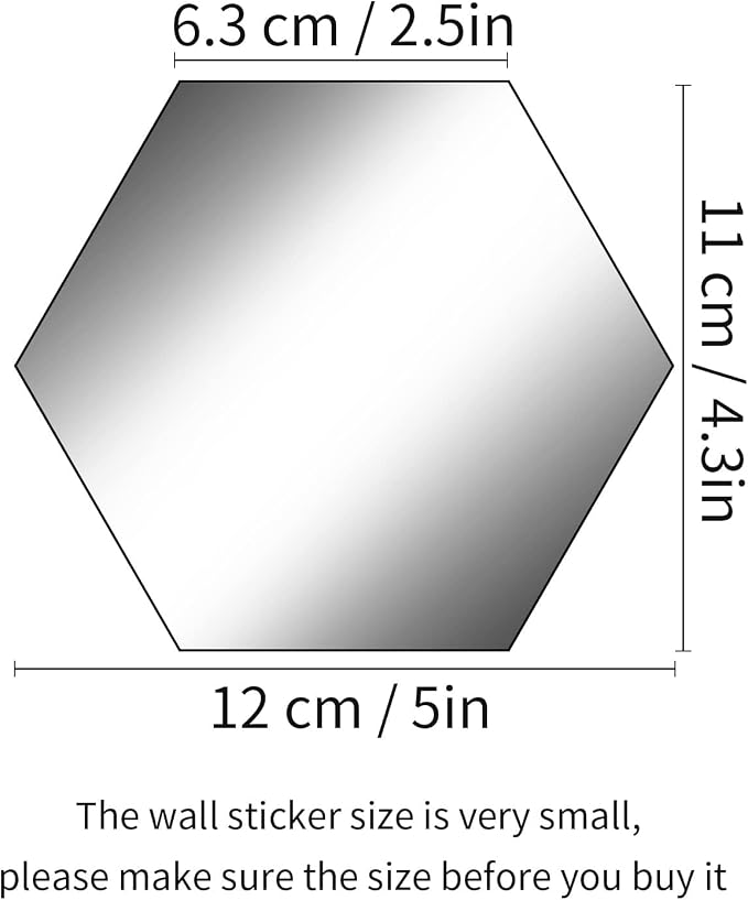 Shappy 24 Pcs Hexagon Mirror Wall Sticker Removable Acrylic Mirror Setting Wall Sticker Back to School Decal Honey Comb Decal for Living Room Bedroom Home Decor - Image 2