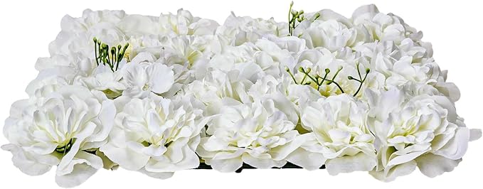 VEVOR 3D Flower Wall Panel, 24 PCS 15 x 15 inch, Artificial Floral Wall Background Mesh Backing Mat,Seamless Design&Easy Installation for Wedding Valentines Day Home Baby Party Backdrop Decor,White - Image 9