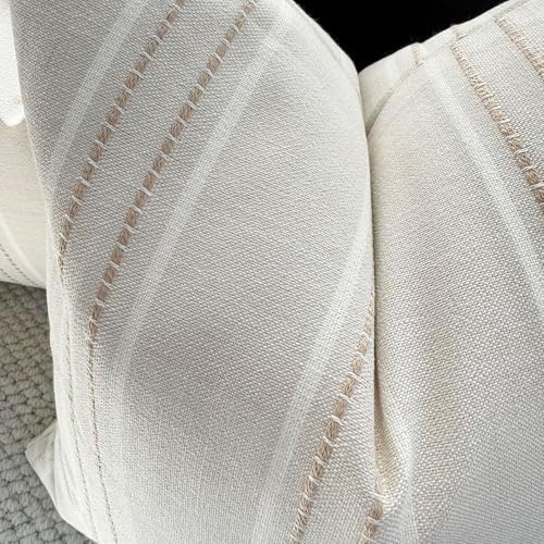 Hckot Decorative Khaki Pillow Covers 18x18 Striped Throw Pillows - Image 6