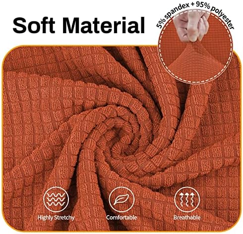 Asnomy Stretch Couch Covers Washable,loveseat Cover Slipcovers,Pumpkin - Image 3