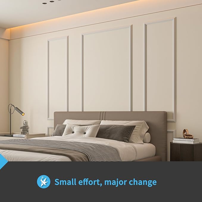 Art3d Pre-Cut Wall Molding Set, Ready-to-Assemble Panels, 3 Top 3 Bottom | Ready-to-Assemble Wainscoting Panel, High-Impact, Precision Pre-Cut, DIY-Friendly, Ideal for Indoor Wall Decor, Accent Walls - Image 2