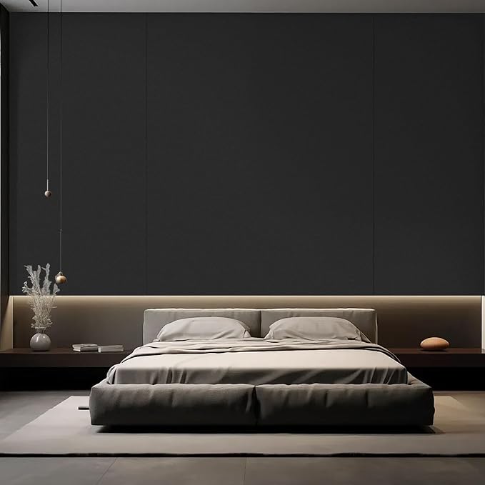 Black Wallpaper Peel and Stick with Tools, Matte Black Contact Paper | Self-Adhesive and Removable 17.7'' x 590.5'', Thickened Wall Paper for Cabinets, Drawers and Countertop - Image 4