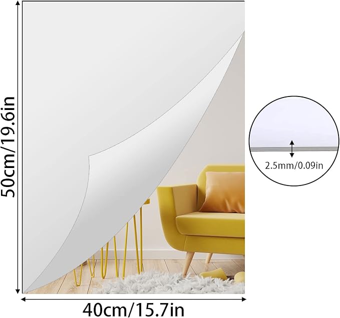 Acrylic Mirror Sheet for Wall, 15.7" x 19.6" x 1Pcs - Image 2