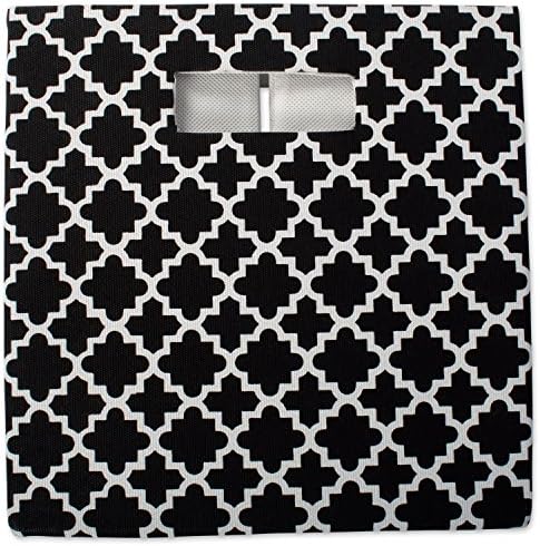 DII Hard Sided Collapsible Fabric Storage Container for Nursery, Offices, & Home Organization, (13x13x13) - Lattice Black (Pack of 6) - Image 3