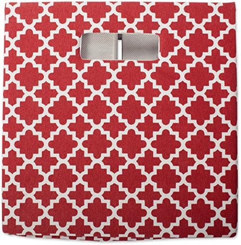 DII Hard Sided Collapsible Fabric Storage Container for Nursery, Offices, & Home Organization, (13x13x13) - Lattice Rust - Image 4