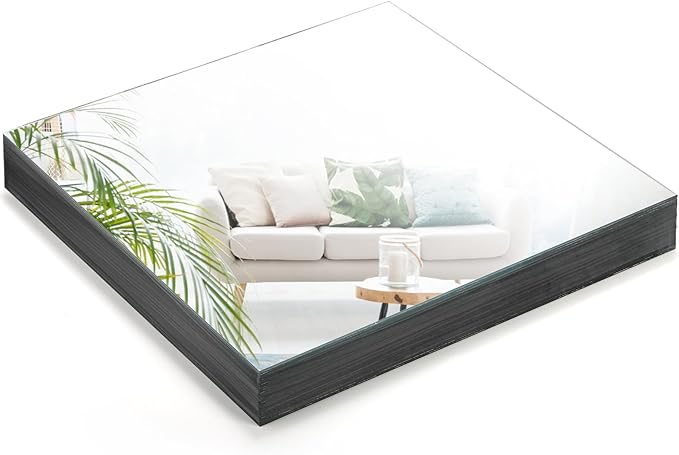 Set of 10 Square Mirror Candle Plates, 12x12 Inch Frameless Glass Mirror Trays Wall Mounted Glass Mirrors Tiles for Table Centerpieces, Wedding Party Decorations, Wall Decor, Crafts, 1.7mm by Suwimut
