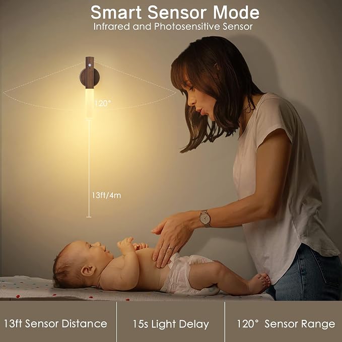 Montford Wall Sconces Set of Two Battery Operated, Motion Sensor Night Light Magnetic Wall Light Rechargeable Wall Sconce, Peel and Stick Sconce Lights for Hallway - Image 3