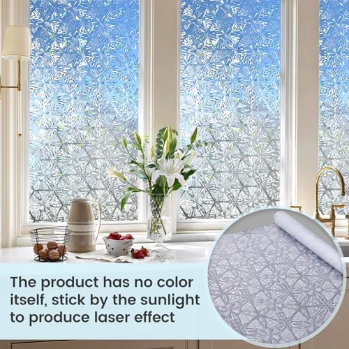 KESPEN Window Privacy Film Stained Rainbow Glass Cling, 35.4In X 6.5Ft - Image 3