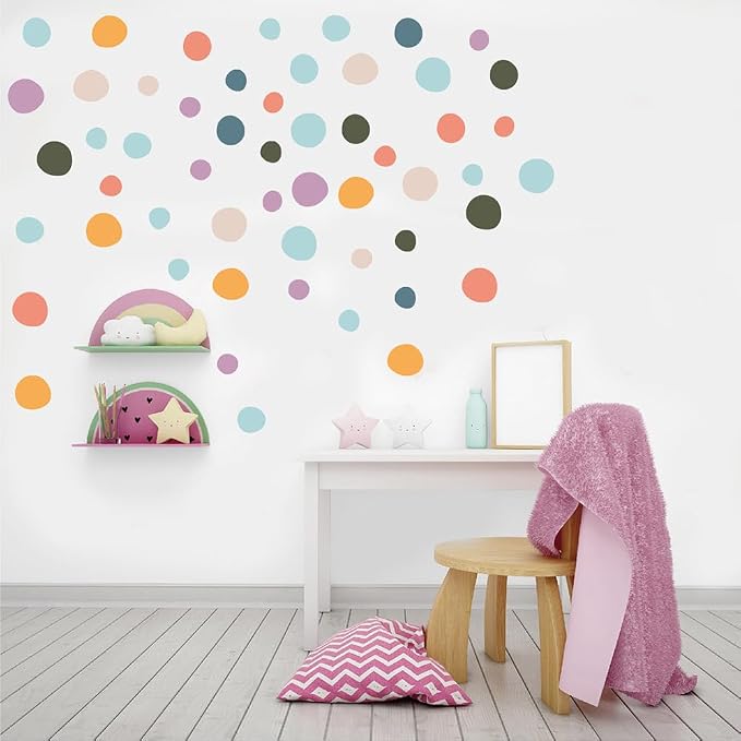 300 Pcs Removable Boho Multicolor Neutral Polka Dots Wall Decals Set | 10 Sheets Waterproof Peel & Stick Matte Dots Vinyl Stickers for Bedroom, Living Room & Accent Wall Decor(Mixed Size 1.2–2 in) - Image 7