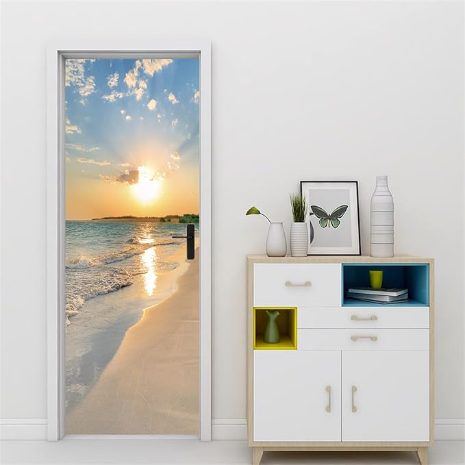 TUOKING Door Sticker,Peel and Stick Removable Vinyl Door Decals | Wallpaper Waterproof Self-Adhesive Mural for Home Decor,Wall Covers Poster,30.3" W x 78.7" L, Set of 2 Sheets - Image 4