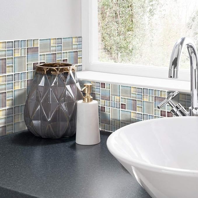 Alwayspon 25 Pcs Self-Adhesive Tile Transfer for Home Decor, Peel and Stick Tile Decal, Water-Proof Backsplash Wall Tile Sticker for Kitchen Bathroom, 4x4inch - Image 3