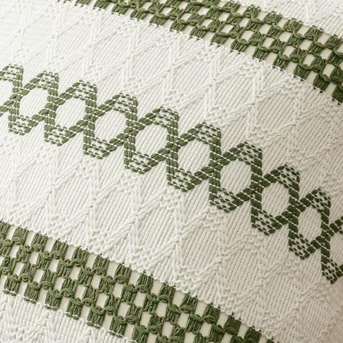 MIULEE Set of 2 Moss Green Boho Decorative Pillow Covers 18x18 Inch - Image 4