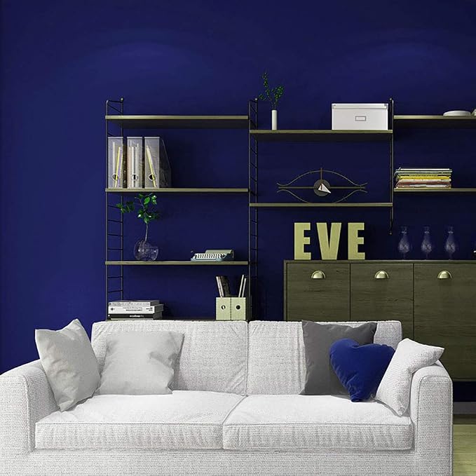 Yasinet Peel and Stick Wallpaper Blue Wallpaper Blue Contact Paper Navy Waterproof Self Adhesive Removable Wall Paper Dark Decorative Covering Countertop Table Vinyl 17.7" X 393.7" - Image 7