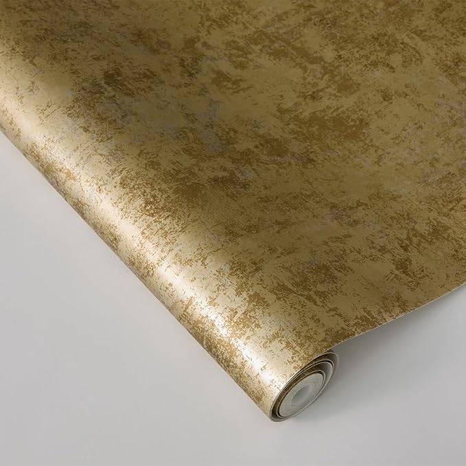 Tempaper Distressed Gold Leaf Metallic Gold Removable Peel and Stick Wallpaper, 20.5 in X 33 ft, Made in The USA - Image 6