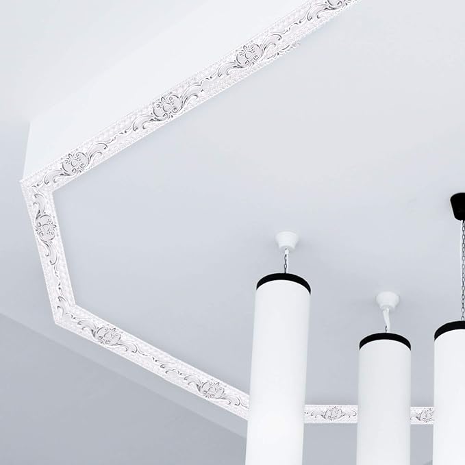 NeatiEase Flexible Molding Trim Wall Trim Self Adhesive, 16.4 Feet Peel and Stick Mirror Frame Border, Waterproof Bathroom Decor, Home Decor (Silver) - Image 4