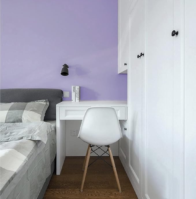 Safiyya 197"x17.7" Purple Peel and Stick Wallpaper Solid Color Wall Paper Contact Paper Self-Adhesive Removable Wallpaper for Wall Cabinet Covering Vinyl Rolls - Image 4
