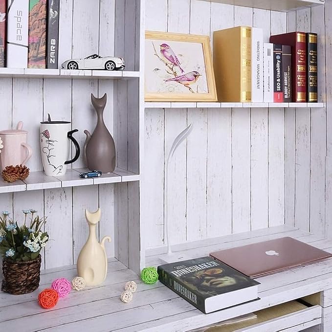 Shiplap Peel and Stick Wallpaper, Contact Paper for Classroom Home Decor | 11.8"x393" Removable Self-Adhesive White Wood Plank Film, Farmhouse Decor for Bulletin Board Desk Cabinet & Home Renovation - Image 6