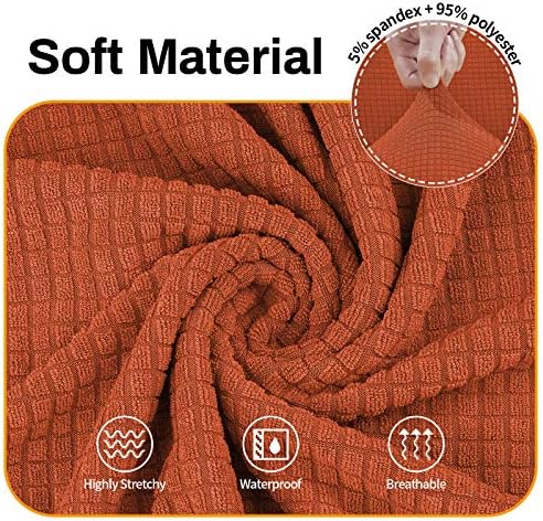 Asnomy Stretch Couch Covers for Sofa Washable, 3 Cushion Couch,Punpkin - Image 3