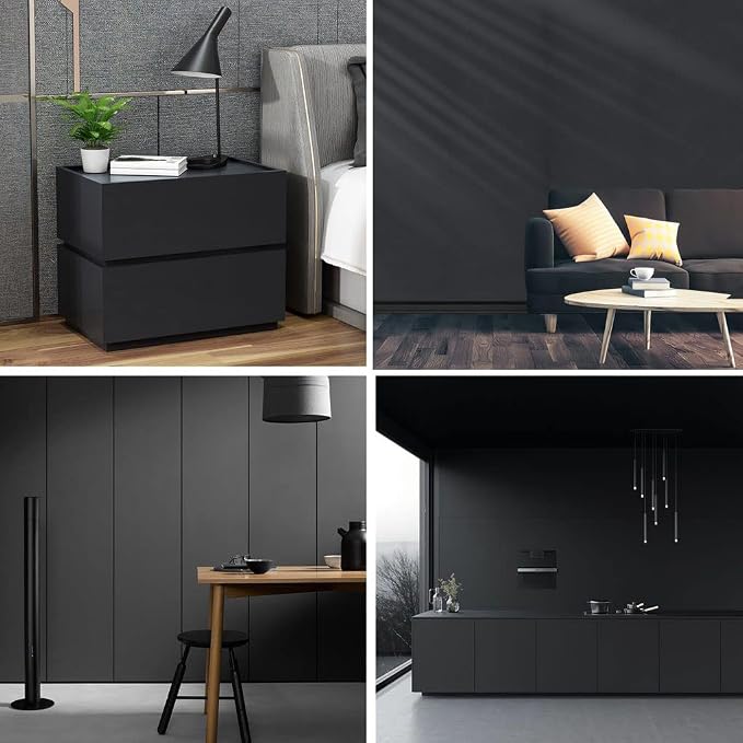 Arthome Black Peel & Stick Wallpaper, Matte Black Contact Paper, Self-Adhesive & Removable, Waterproof for Cabinets & Countertops - Image 6