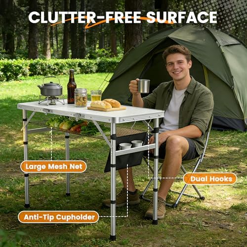 WildFinder Folding Camping Table, 3x1.3 FT Small Folding Table Portable - Image 6