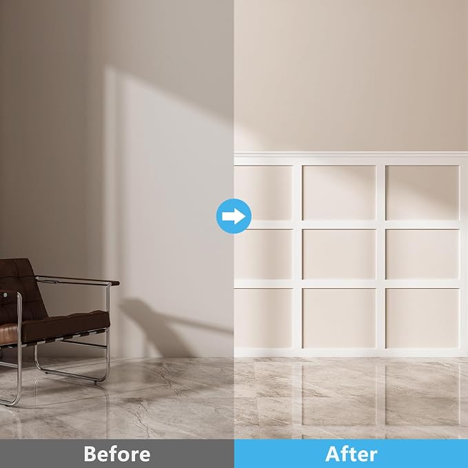 Art3d Pre-Cut Board and Batten Wainscoting Panel, Covers 10 ft, White | Polystyrene, Lightweight, Effortless Installation, Shock-Resistant, Long-Lasting, Ideal for Living Rooms, Bedrooms - Image 8