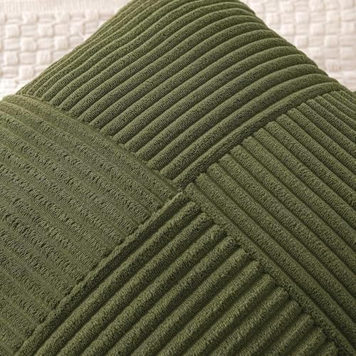 MIULEE Olive Green Decorative Throw Pillow Covers for Couch 18x18 Inch - Image 2