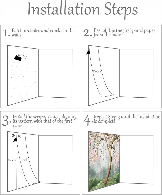 MFWFM Forest Peel and Stick Wallpaper Fantasy Forest and Bird Wall Mural | 137"x96", for Bedroom Living Room Bathroom Dining Room, Self Adhesive Canvas - Image 6