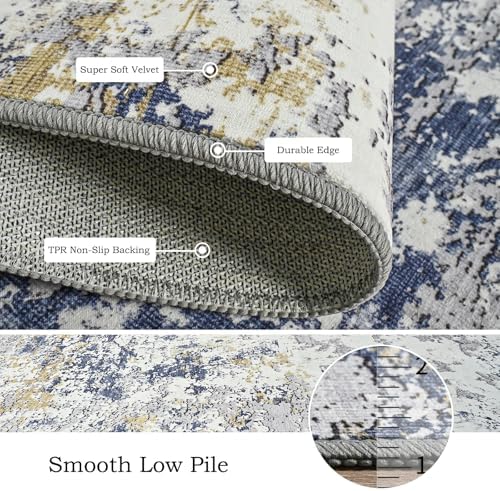 Toneed Washable 2x6 Non-Slip Abstract Runner Rug for Hallway Kitchen - Image 6