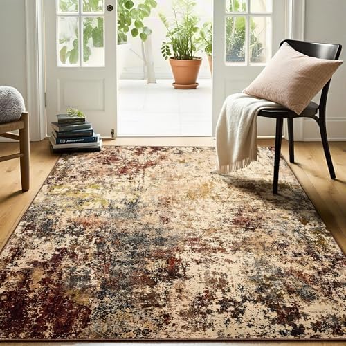 Modern Abstract 3x5 Rug, Non Slip Entryway Rug, Soft Machine Washable Rugs - Image 4