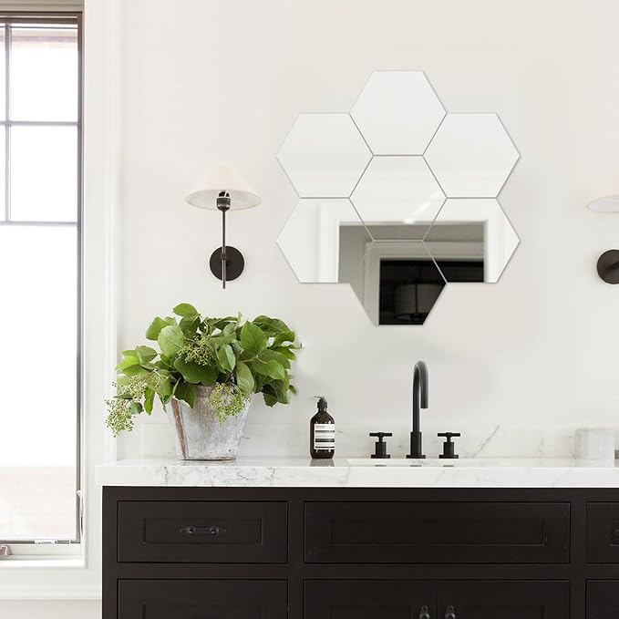Hexagon Self Adhesive Peel and Stick Stick on Acrylic Mirror for Wall - Image 7