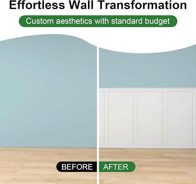 Premade Board and Batten Wainscoting Kit, Paintable MDF Accent Wall Panels with Molding Trim, DIY Wall Paneling Kit for Bedroom, Living Room, Hallway, Entryway, Covers 189 x 54 in(70.8 Sq.Ft.) - Image 5
