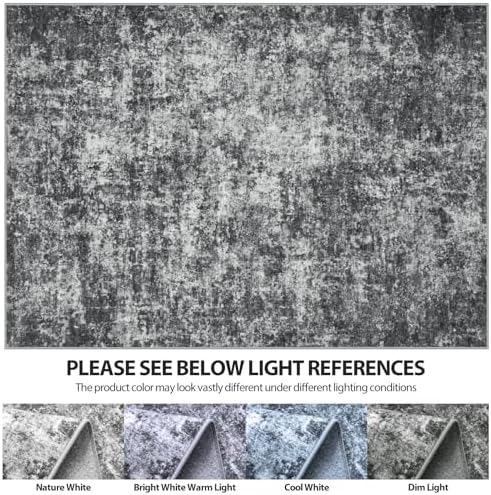 5x7 Area Rugs for Living Room Washable Bedroom Dining Room Black Grey - Image 7