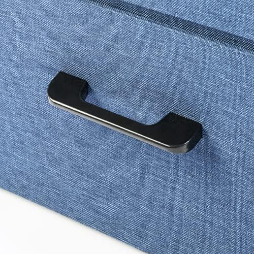 Mellow Stockbox Ottoman with Storage Drawer, 15" Cube Collapsible Bench -Stool, Blue - Image 6