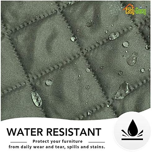 Easy-Going Oversized Recliner Cover Reversible Couch Cover Sofa Cover for Living Room Water Resistant Furniture Protector with Elastic Straps for Pets Kids (Oversized Recliner, Greyish Green/Beige) - Image 4