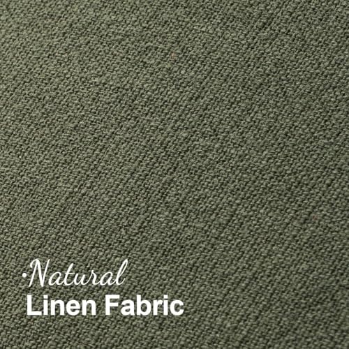 MIULEE Linen Fringe Decorative Euro Throw Pillow Covers Olive Green 28x28 - Image 5