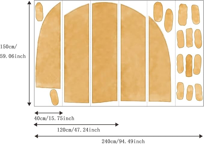 Extra Large Arched Boho Sun Mural for Nursery and Classroom | 94.49" x 70.87" Watercolor Texture Fabric Decal, Peel and Stick Huge Sun Rise Wall Mural for Classroom and Nursery - Image 3