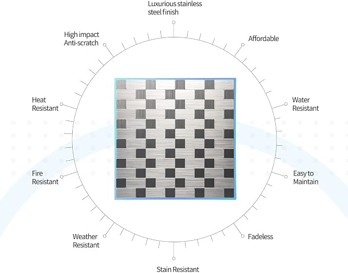 Art3d 10-Pack Metal Peel and Stick Backsplash Tile, Silver Aluminium | 12" x 12", Stainless Steel, Self Adhesive, Anti-Corrosion, Waterproof, Lightweight, Ideal for Kitchens, Bathrooms - Image 6