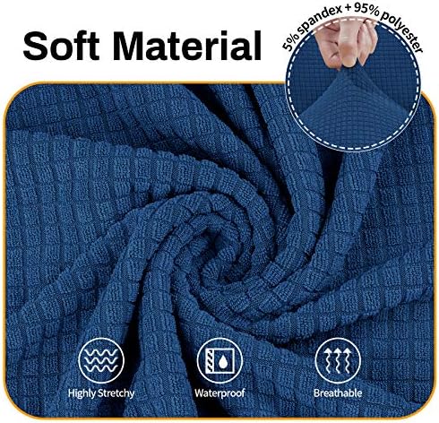 Asnomy Stretch Couch Covers for Sofa Washable, 3 Cushion Couch,Classic Blue - Image 3