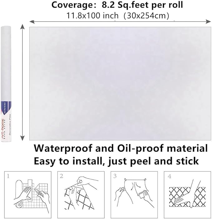 Arthome 11.8"x100" White Contact Paper, Peel and Stick Matte Wallpaper, Self Adhesive Decorative Vinyl Paper for Countertop, Cabinet, Table, Shelves, Furniture Renovate and Wall Covering Decoration - Image 7
