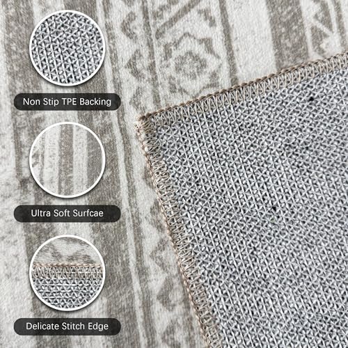 RUGSURE Washable Area Rugs 2'6'' x 8' - 1/6 Thick - Moroccan-Inspired -Stain & Water Resistant Non-Slip - Resistant Rug for Living Room, Bedroom, Nursery, Pet & Child Friendly (Grey) - Image 6