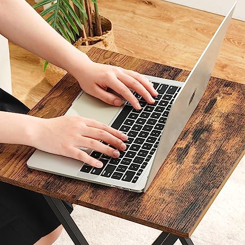 HOOBRO Folding TV Tray Tables, Set of 2 Wooden TV Trays Side Tables, Portable Sofa Snack Table, Industrial End Table for Small Spaces, Easy to Install and Fold, Rustic Brown and Black BF27BZP201 - Image 5