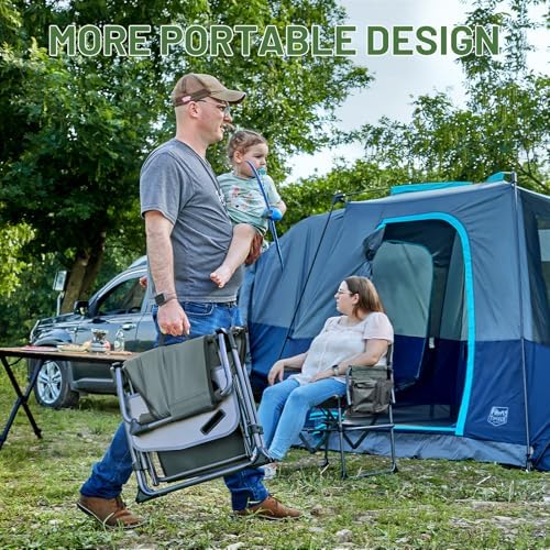 TIMBER RIDGE 400lbs Heavy Duty Camping Chair Portable Directors Chair - Image 4