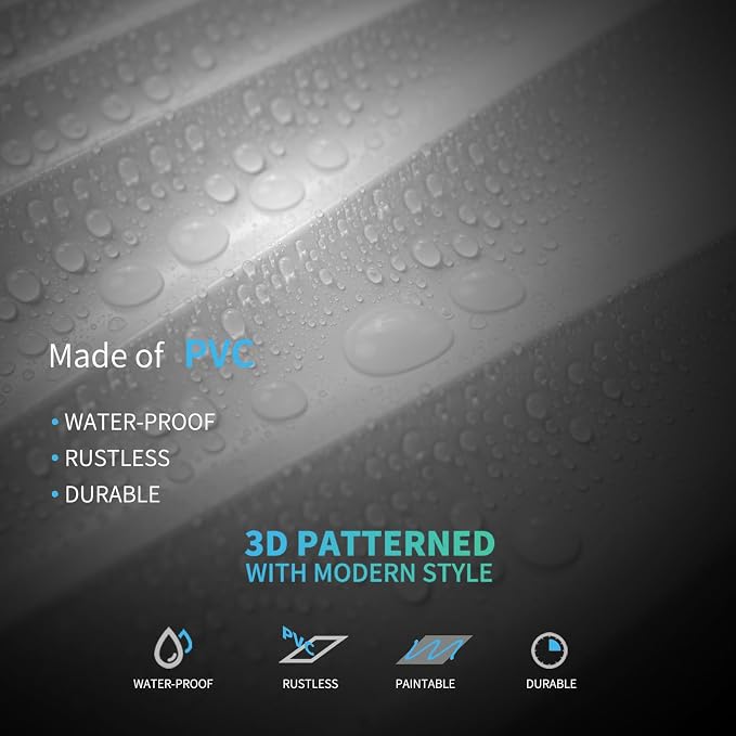 Art3d PVC Wavy Textured 3D Wall Panels, 15.7 x 11.8 Inch, 24-Pack, White | PVC, Waterproof, Featherlight, Scratch Resistant, Perfect for Office, Living Room & Home Decor - Image 7