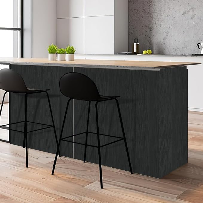 Arthome Peel and Stick Contact Paper Black Wood Wallpaper Self-Adhesive & Removable Vinyl Wall Paper for Countertop Furniture Kitchen, Easy to Clean, (33" x 120") - Image 2