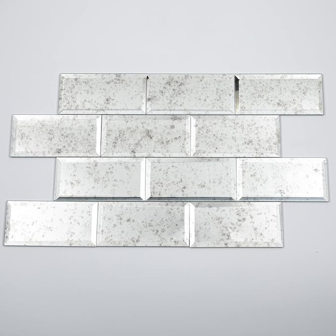 Lovdeco Light Antique Mirror Tile, Beveled Subway Mirror Backsplash 3x6 Inch for Kitchen Bathroom Wall (40 Pcs, 5 SQ.FT.) - Image 6